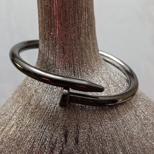 Sleek Gunmetal Nail Bracelet I